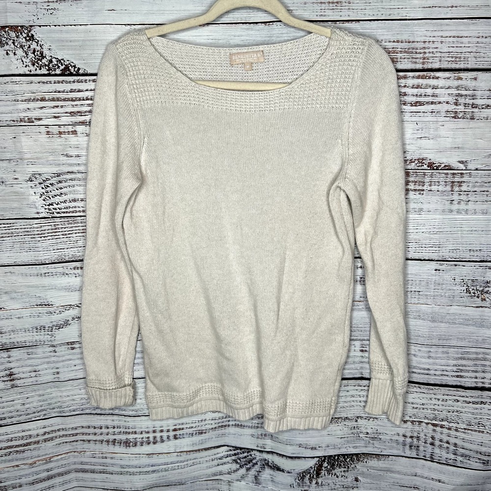 Benedetta B Merino Wool & Cashmere Sweater Boat Neck Med